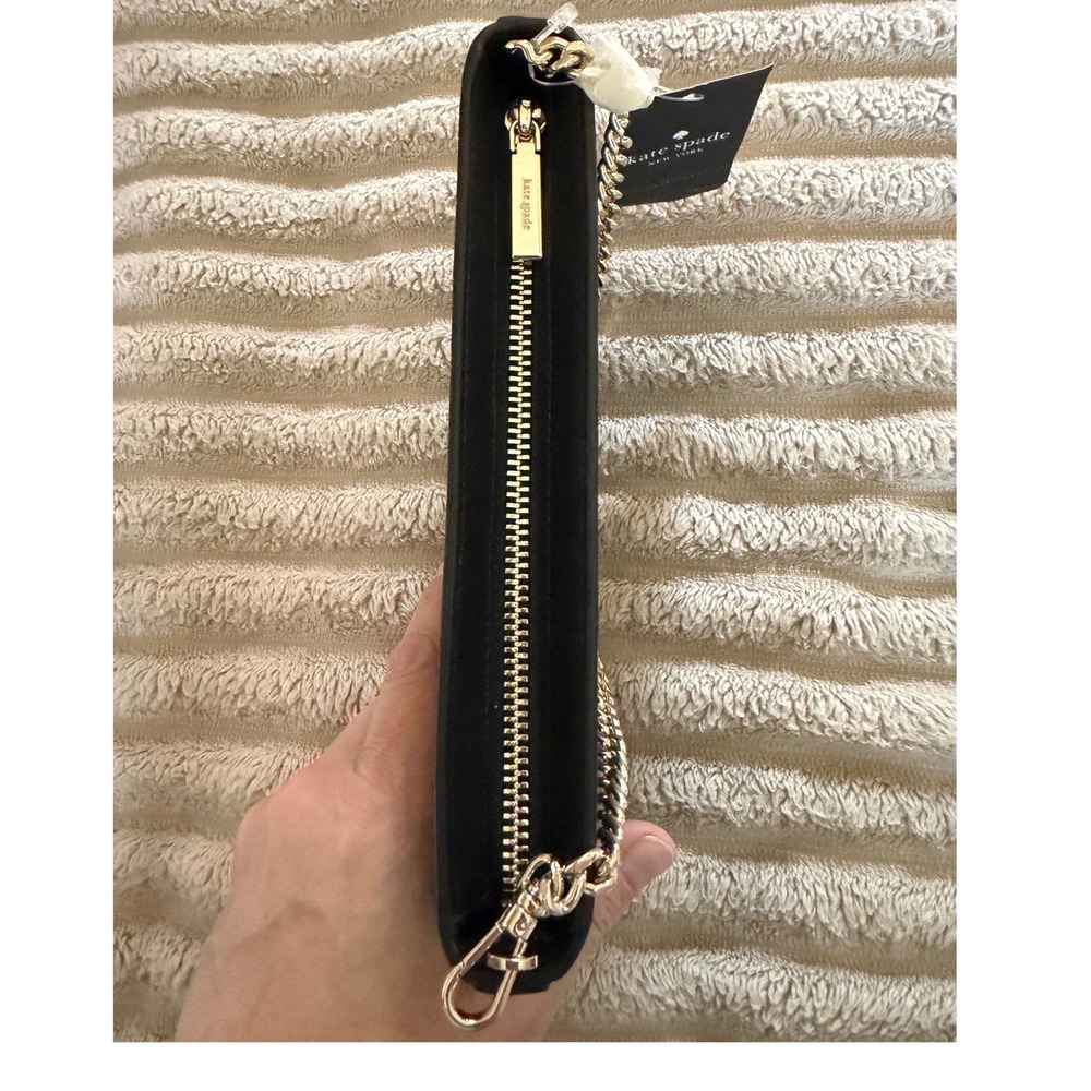 Kate Spade Lilly Pochette Black Patent Saffiano Leather Chain Bag KK048 - Picture 8 of 9